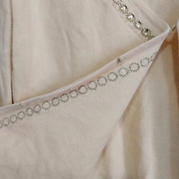 Liz & Co. Women's Size Medium Yellow Embellished Long Sleeve Cardigan - Picture 6 of 11